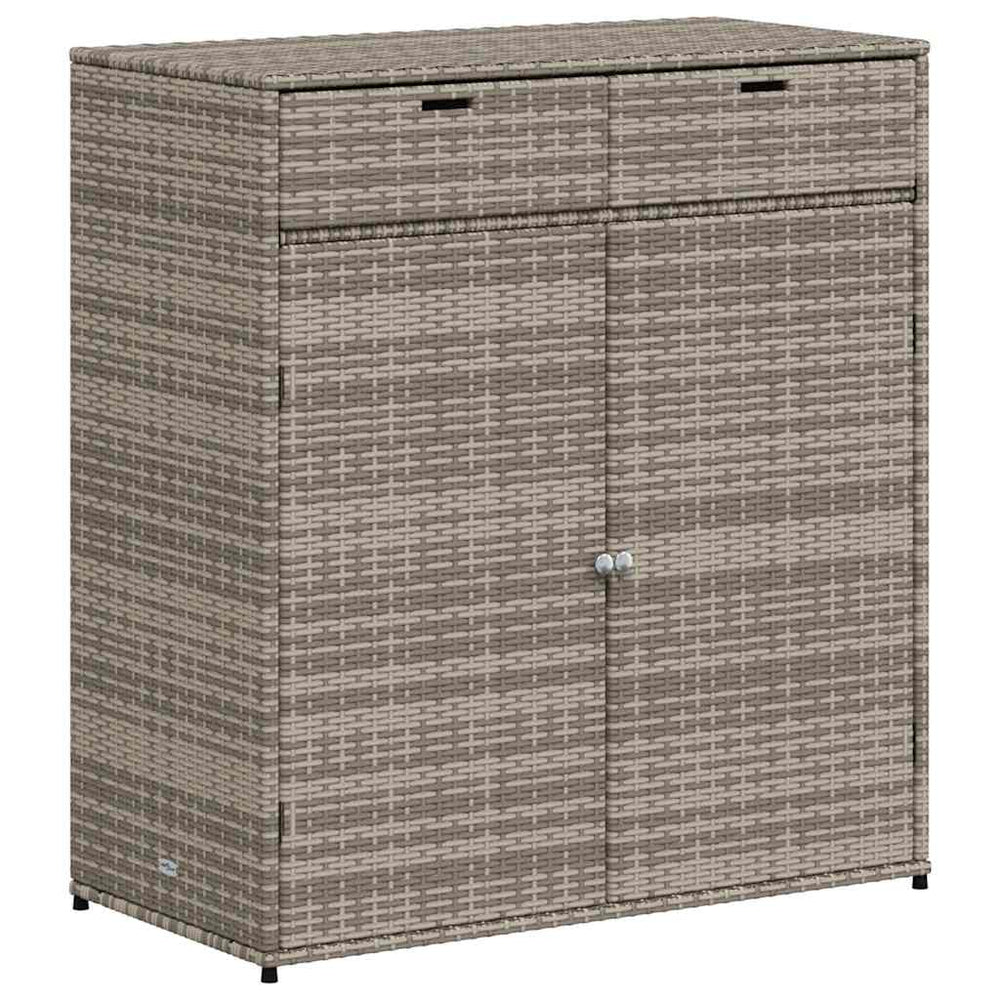Gartenschrank Grau Poly Rattan 105x55x113cm