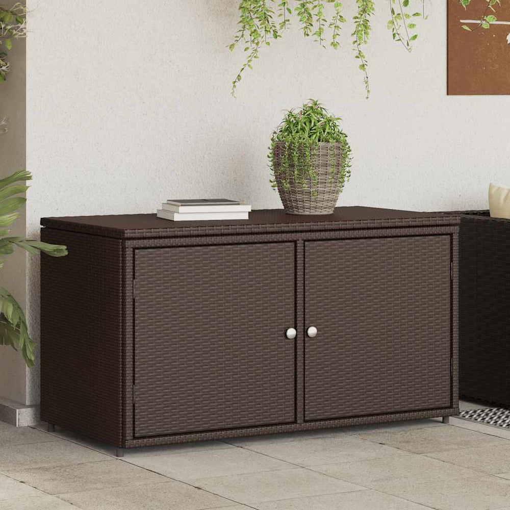Gartenschrank Braun Poly Rattan 110x55x60,5cm
