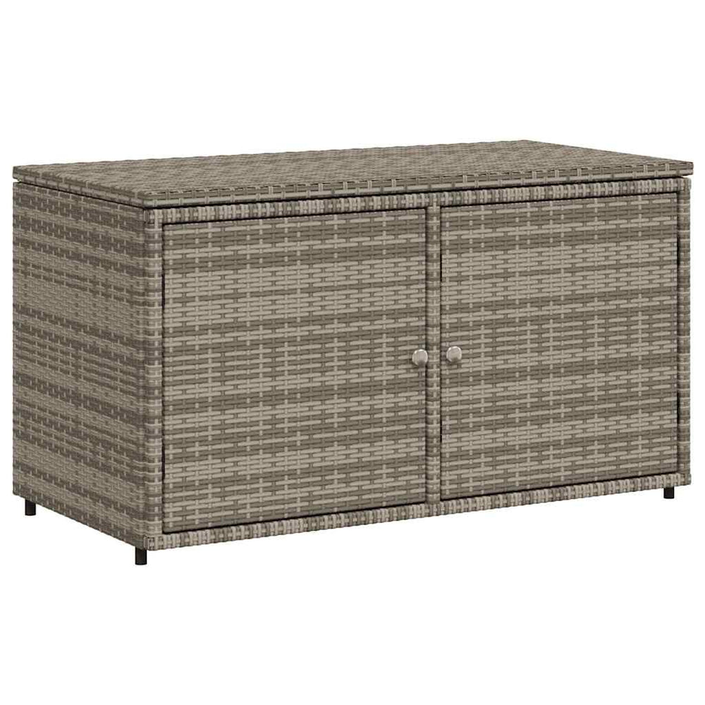 Gartenschrank Grau Poly Rattan 110x55x60,5 cm