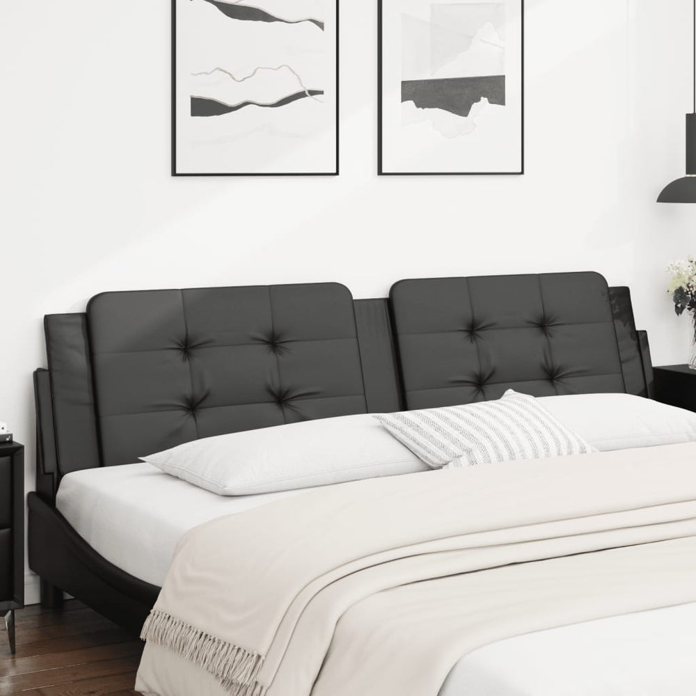vidaXL Headboard Cushion "Zadar" Black 200 cm Artificial Leather