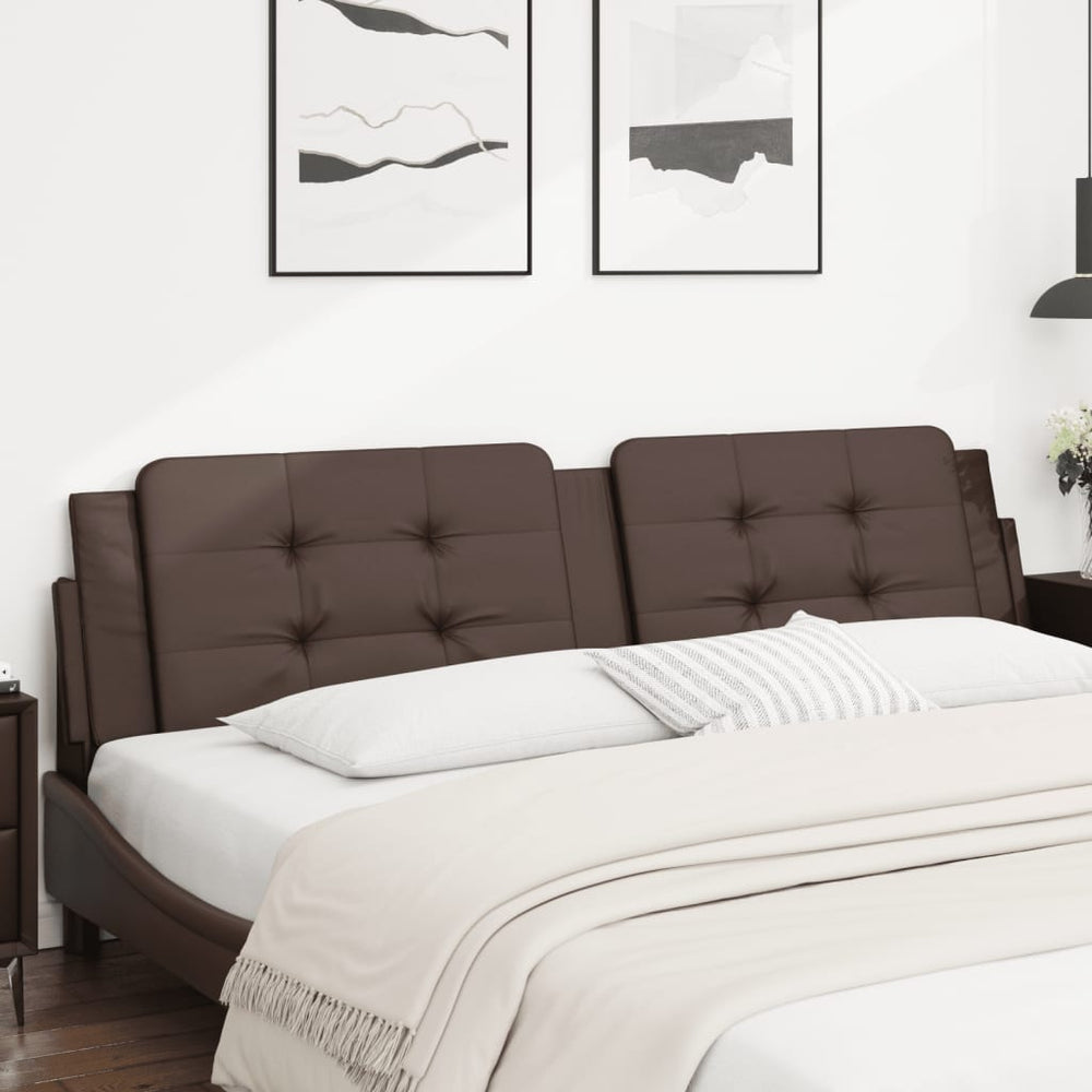 vidaXL Headboard Cushion "Zadar" Brown 200 cm Artificial Leather