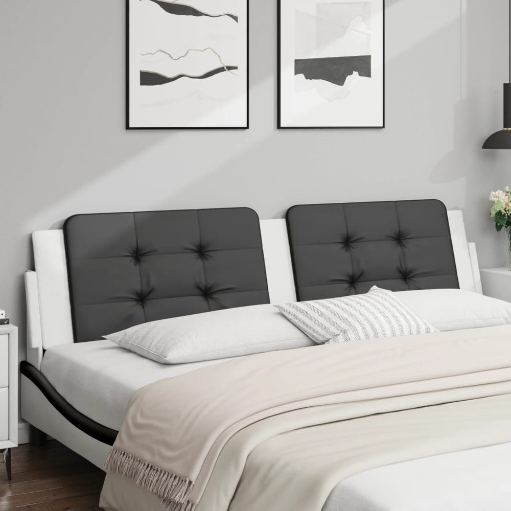 vidaXL "Zadar" Headboard Cushion Black and White 200 cm Faux Leather