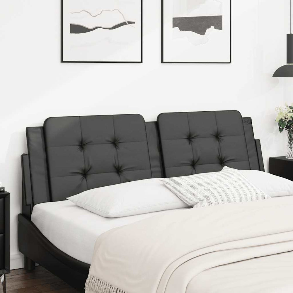 vidaXL "Zadar" Headboard Pillow Black 152 cm Faux Leather