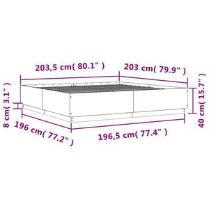 Bettgestell mit LED Weiß 200x200 cm