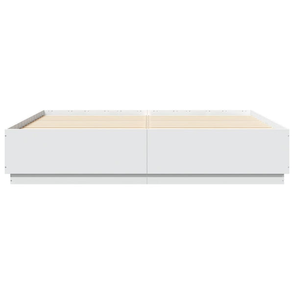 Bettgestell mit LED Weiß 200x200 cm