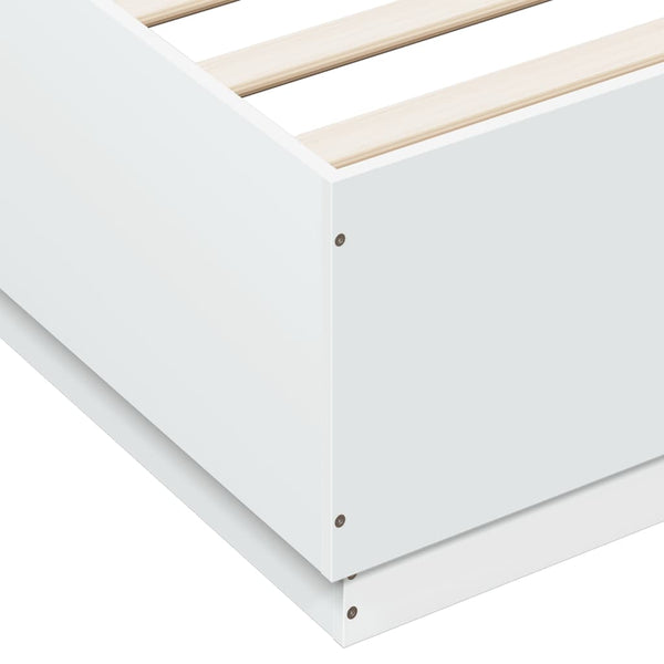 Bettgestell mit LED Weiß 200x200 cm