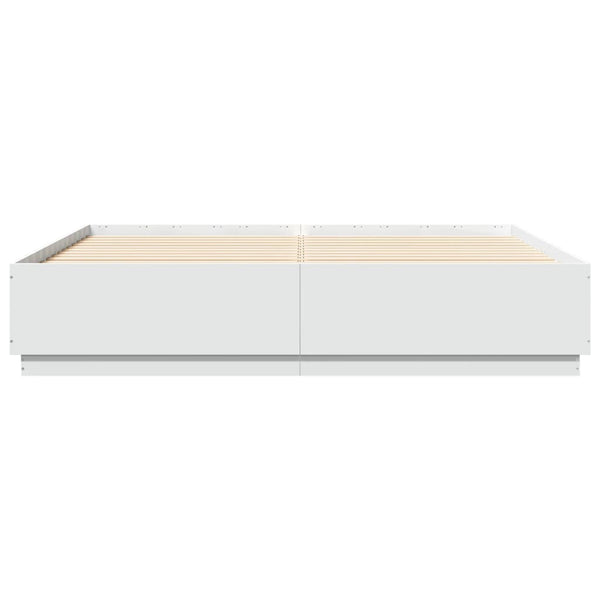 Bettgestell mit LED Weiß 180x200 cm
