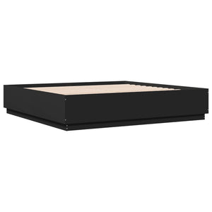 Bettgestell mit LED Schwarz 180x200 cm