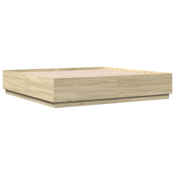 Bettgestell mit LED 180x200 cm Sonoma Eiche