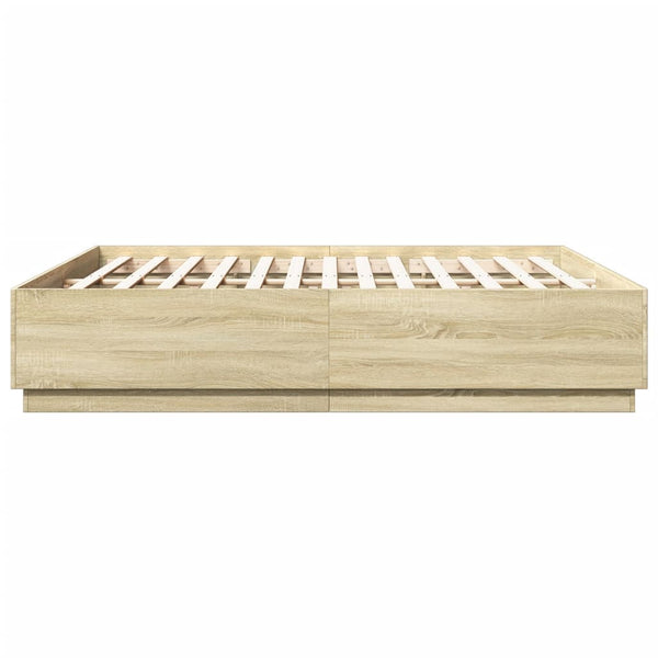 Bettgestell mit LED 180x200 cm Sonoma Eiche