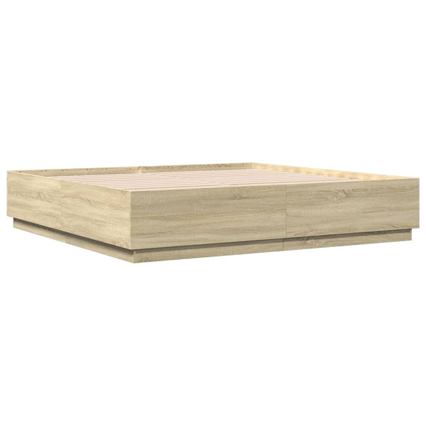Bettgestell mit LED 180x200 cm Sonoma Eiche