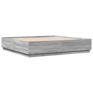 Bettgestell mit LED Grau 180x200 cm