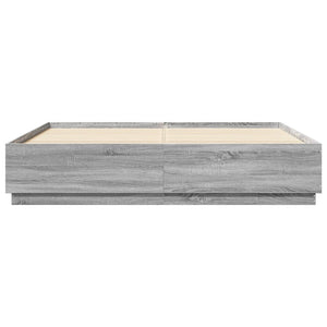 Bettgestell mit LED Grau 180x200 cm