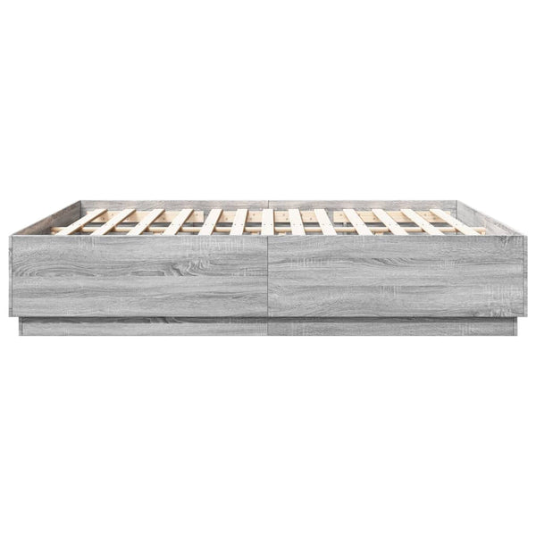 Bettgestell mit LED Grau 180x200 cm