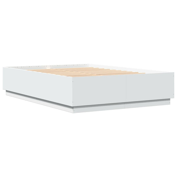 vidaXL LED Bed Frame White 150x200 cm Engineered Wood
