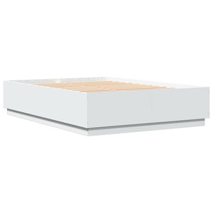 vidaXL LED Bed Frame White 150x200 cm Engineered Wood