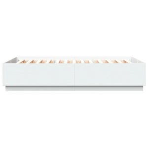 vidaXL LED Bed Frame White 150x200 cm Engineered Wood