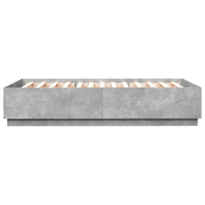 vidaXL LED Bed Frame Concrete Grey 150x200 cm Engineered Wood