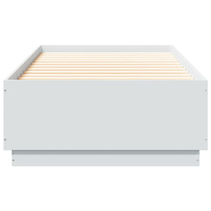 vidaXL LED Bed Frame White 100x200 cm Engineered Wood