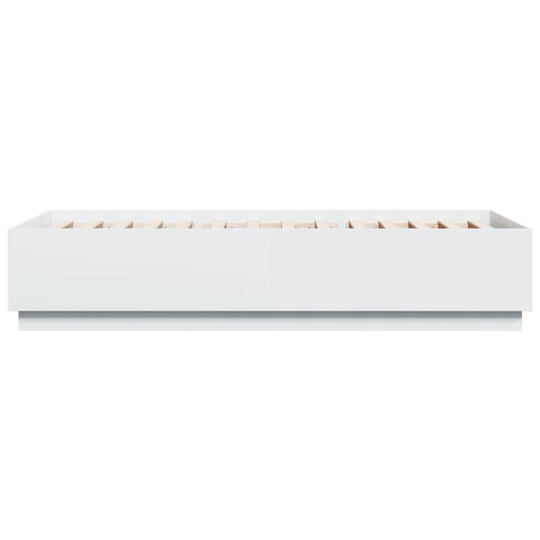 vidaXL LED Bed Frame White 100x200 cm Engineered Wood