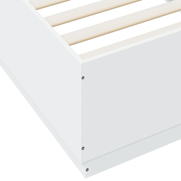 vidaXL LED Bed Frame White 100x200 cm Engineered Wood