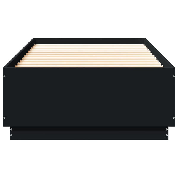 vidaXL LED Bed Frame Black 100x200 cm Engineered Wood