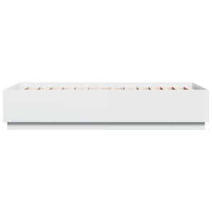 vidaXL LED Bed Frame White 90x200 cm Engineered Wood