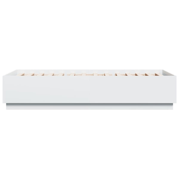 vidaXL LED Bed Frame White 90x200 cm Engineered Wood