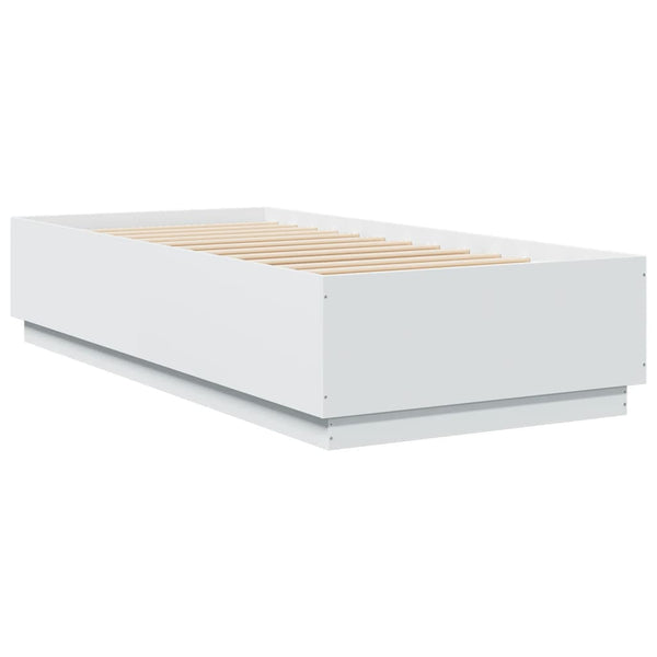 vidaXL LED Bed Frame White 90x200 cm Engineered Wood