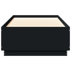 vidaXL LED Bed Frame Black 90x200 cm Engineered Wood