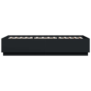 vidaXL LED Bed Frame Black 90x200 cm Engineered Wood