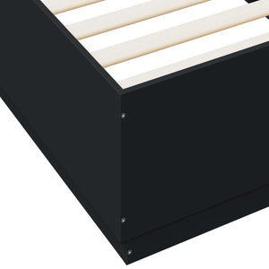 vidaXL LED Bed Frame Black 90x200 cm Engineered Wood