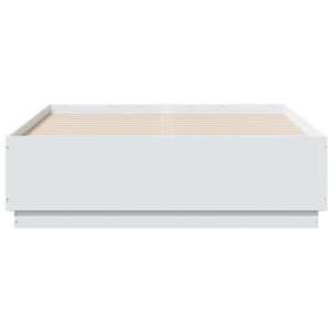 vidaXL LED Bed Frame White 140x190 cm Engineered Wood