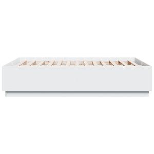 vidaXL LED Bed Frame White 140x190 cm Engineered Wood