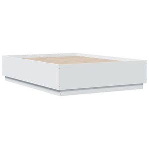 vidaXL LED Bed Frame White 140x190 cm Engineered Wood
