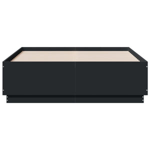 vidaXL Bed Frame with LED Black 120x190 cm Engineered Wood