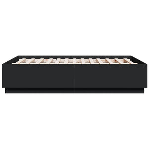 vidaXL Bed Frame with LED Black 120x190 cm Engineered Wood