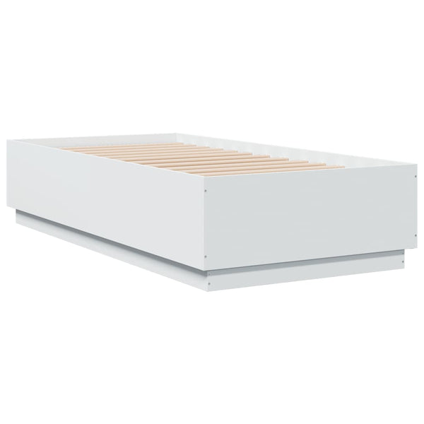 Bettgestell mit LED Weiß 90x190 cm