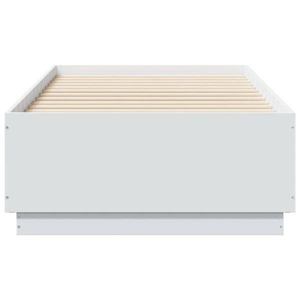Bettgestell mit LED Weiß 90x190 cm
