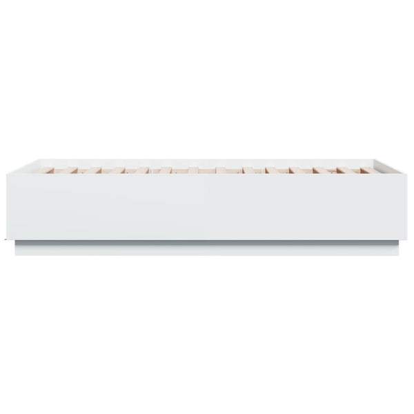 Bettgestell mit LED Weiß 90x190 cm