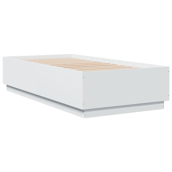 Bettgestell mit LED Weiß 90x190 cm