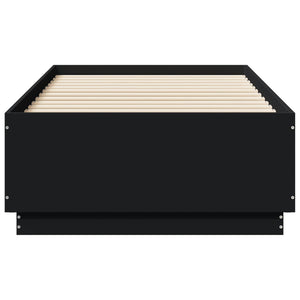 Bettgestell mit LED Schwarz 90x190 cm