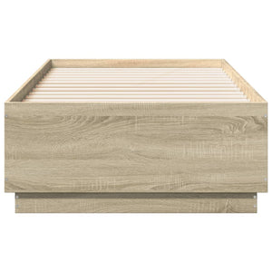Bettgestell mit LED Sonoma-Eiche 90x190 cm