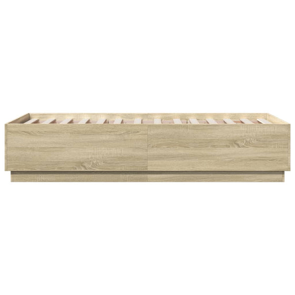 Bettgestell mit LED Sonoma-Eiche 90x190 cm