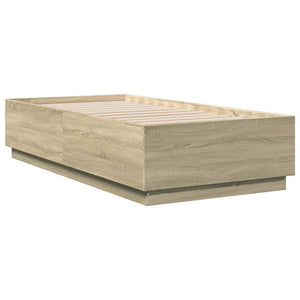 Bettgestell mit LED Sonoma-Eiche 90x190 cm
