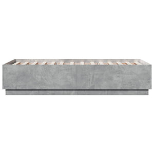 Bettgestell mit LED Betongrau 90x190 cm
