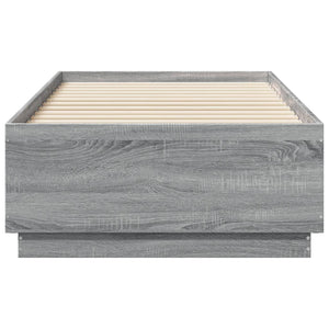 Bettgestell mit LED Grau 90x190 cm