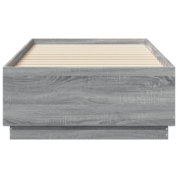 Bettgestell mit LED Grau 90x190 cm