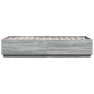 Bettgestell mit LED Grau 90x190 cm