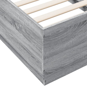 Bettgestell mit LED Grau 90x190 cm